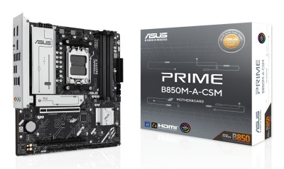 Asus PRIME B850M-A-CSM AMD AM5, MicroATX, 4xDDR5, 3xPCI Express, 3xM.2 + SATA3 RAID, HDMI/2xDP, 2.5Gbe LAN, Aura Sync RGB