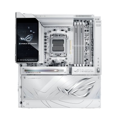 Asus ROG Crosshair X870E GLACIAL, AMD Socket AM5, ATX, 4xDDR5, 6xPCI Express, 7xM.2 + SATA3 RAID, HDMI/2xUSB4, ROG SupremeFX 7.1 audio, 2x10GbE LAN, WiFi 7, Bluetooth 5.4, Aura Sync RGB