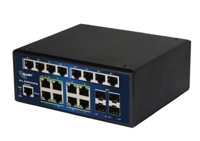 ALLNET ALL-SGI8120PM, 8xPoE GbE, 8xGbE, 4xSFP, fläktlös, DIN-skena, 240W PoE, Smart Layer2+#1