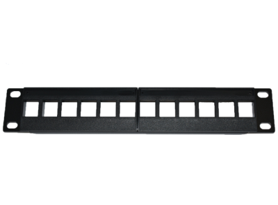 10" Patchpanel LinkIT, 12 portar, Keystone, 1U, metall - Svart#1