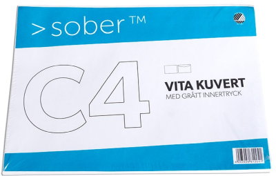 Kuvert Mayer Sober C4 Vit, 100g, remsa, 50-pack