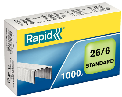 Häftklammer Rapid Standard 26/6 galv, 1000 st