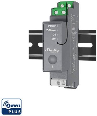 Shelly Wave Pro 2, 2-kanals relä, max 25A, Z-Wave