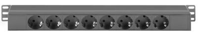 19" Power Strip 1U 8-way with IP65 power cable