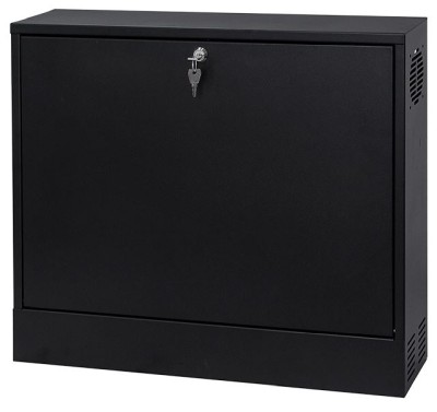 Vertikalt teknikskåp för väggmontage, 19", 3HE, 180mm djup, svart#1