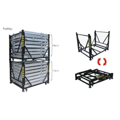 Amtech, vagn för 9-11 st. kravallstaket liggande 1,37 x 1,06 x 1,17 m (B x D x H)