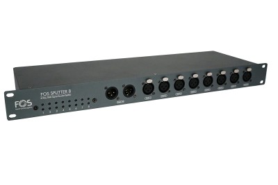 FOS Splitter 8, 8 channel isolated Dmx splitter, Fully compliant to DMX-512