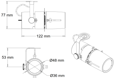 Arty Framer 230V/10W Casambi, 4000K, Svart, 540lm, CRI 90, 25-50°, 3-fas, Potentiometer#4
