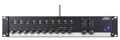 Audac PRE220, 2-zoners mixer, 19 tum med 8xMik/2xLine/Bluetooth