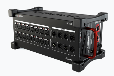 A&H DT168 portable Dante I/O expander: 16 mic/line, 8 XLR ou