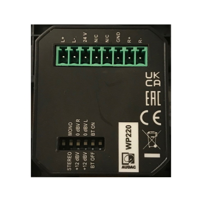 Audac WP220/W, Bluetooth-mottagare väggmonterad med pairing knapp#2