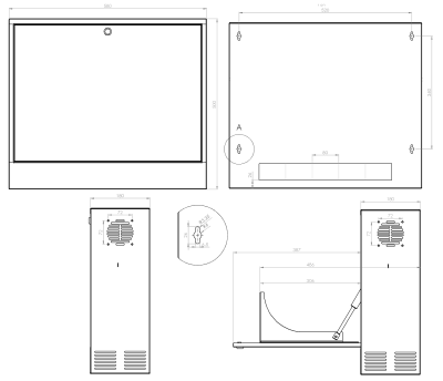 19" Vertikalt teknikskåp för väggmontage, 2HE, 130mm djup, svart#5