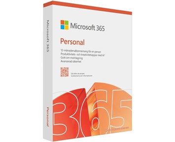 Microsoft Office 365 Personal, PC/Mac, alla språk, 1 dator + 1 surfplatta, abonnemangslicens 1 år, Medialess