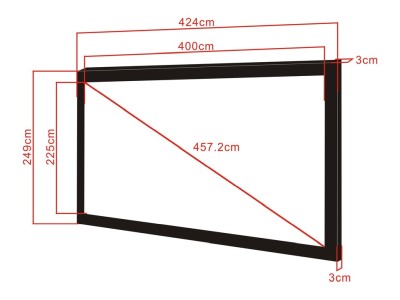 Multibrackets M 16:9 Framed Projection Screen Deluxe 400x225 180"#2