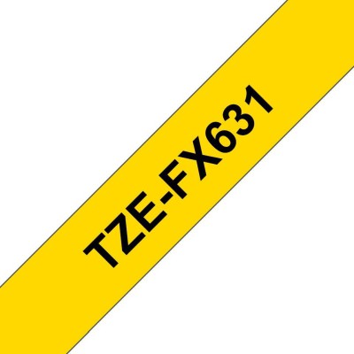 Brother märktape TZE-FX631, 12mm, Svart på gul botten, 8 meter, thermal#1