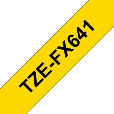 Brother märktape TZE-FX641, 18mm, Svart på gul botten, 8 meter, thermal#1