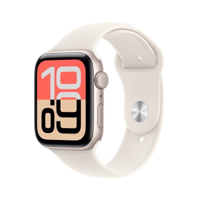 Apple Watch SE 3 GPS 44mm Stjärnglans Aluminiumboett med Stjärnglans Sportband - S/M#1