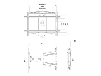 Multibrackets M VESA Flexarm XL Full Motion Dual | VESA 200x100-600x400 | Max 45kg | Svart#12