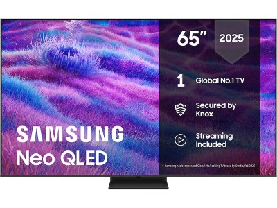 65" Samsung QN80F Neo QLED 4K Mini LED Smart TV (2025) 144Hz, 4x HDMI, HDMI eArc 4K AI Upscaling, AI Processor, HDR Smart TV, Mini LED, Dolby Atmos