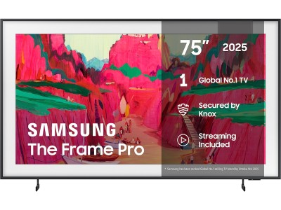 75" Samsung LS03FW The Frame Pro Neo QLED 4K Smart TV (2025) 144Hz, 4x HDMI, HDMI eArc Art Mode, One Connect, AI Processor Smart TV, Mini LED, Matte Display
