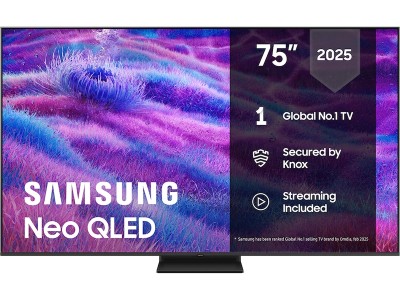 75" Samsung QN80F Neo QLED 4K Mini LED Smart TV (2025) 144Hz, 4x HDMI, HDMI eArc 4K AI Upscaling, AI Processor, HDR Smart TV, Mini LED, Dolby Atmos