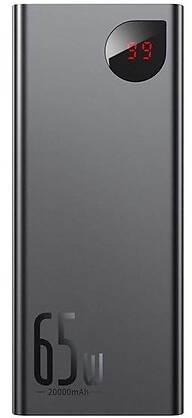 Baseus Adaman PowerBank 20000 mAh, 1xUSB-C PD 65W, 2xUSB-A - Svart