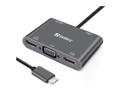 Sandberg USB-C Dock 2xHDMI 1xVGA USB PD