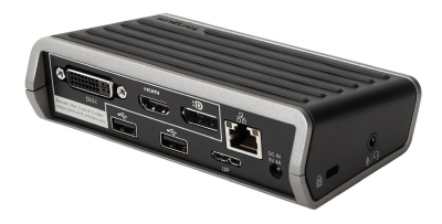 USB 3.0 dockningsstation Targus 2K Universal, DVI/HDMI/DP, komboport hörlur/mikrofon, GigaLAN, 4xUSB 3.0, inkl. strömadapter