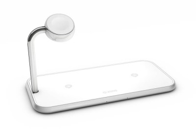 Trådlös laddare ZENS Triple Alu. QI 2x10W, 2 enheter + Apple Watch, inkl. strömadapter - Vit#1