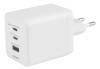 AC-adapter Deltaco USB GaN Wall Charger 100W, 2xUSB-C / 1xUSB-A