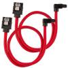 SATA3 kabel Corsair Premium Sleeved Set with 90° Connectors, 30 cm, 2-pack - Röd#1