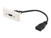 DELTACO Uttagspanel, 1xHDMI, 19-pin ho, 0,2m, vit