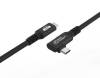 MicroConnect Premium USB-C 3.2 Gen.2, rak-vinklad, 20Gbps, 100W, 1m - Svart#2